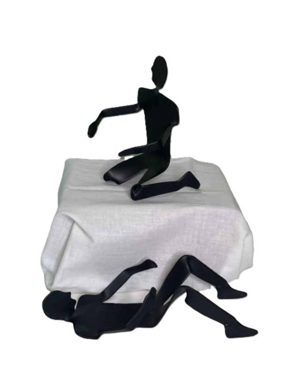 Black Iron Human Sculpture Figurative Modern Art Flat Shadow Silhouette Metal